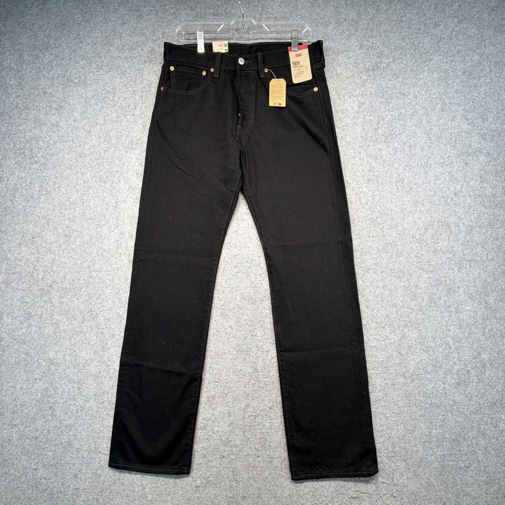 Levi's 501 Jeans 32x32 Black Relaxed Fit Denim Button Fly Casual 100% Cotton NWT